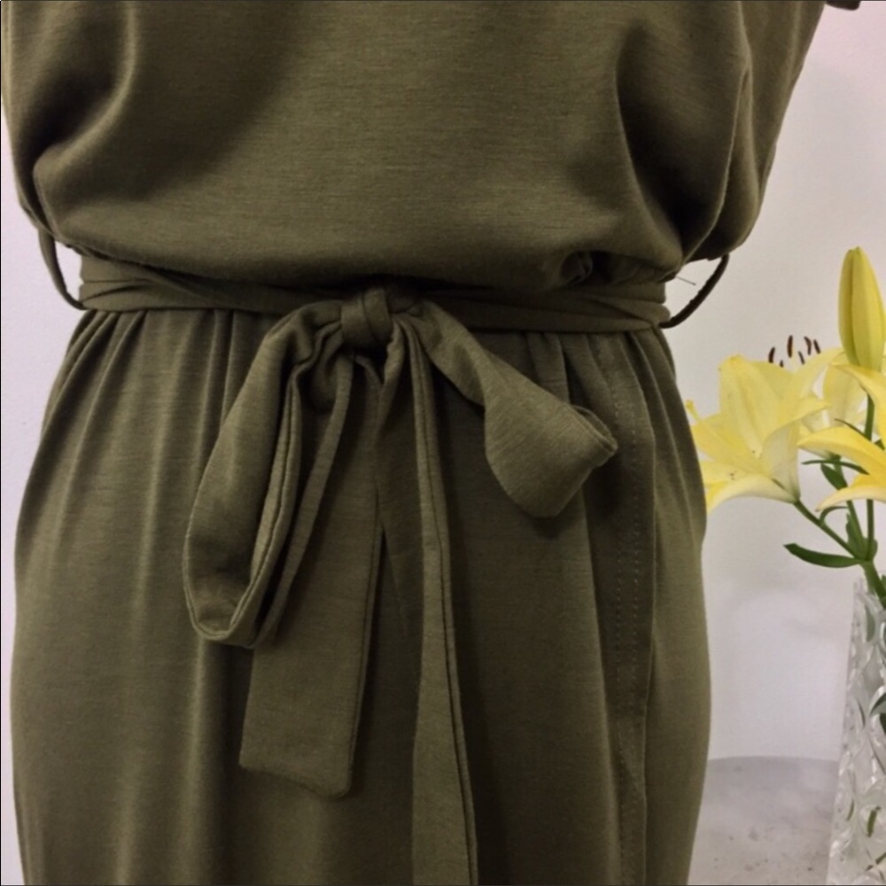 Brand New Dark Green Midi Maxi Faux Wrap Dress - Picture 6 of 10